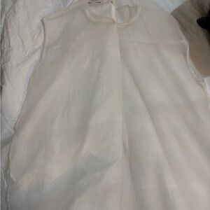 Zara Sheer Cream Sleeveless Blouse